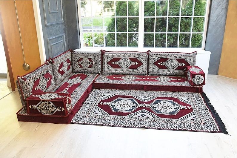 Arabic Style Floor Sofa, Sectional sofa, Floor Cushion Daybed, Arabic Sofa, Unique Cushion, Kilim Cushion, Floor Couch, image 1