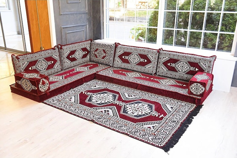 Arabic Style Floor Sofa, Sectional sofa, Floor Cushion Daybed, Arabic Sofa, Unique Cushion, Kilim Cushion, Floor Couch, image 2