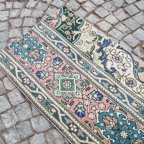 Art shops of persian rug , Turkish Rug , vintage rug , 187 x 68 cm G2444 6.1 x 2.2 feet runner rug , area rug , oushak rug