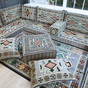 Floor Sofa, Sectional sofa, Floor Cushion Daybed, Arabic Sofa, Unique Cushion, Kilim Cushion, Floor Couch, Reading Nook image 2