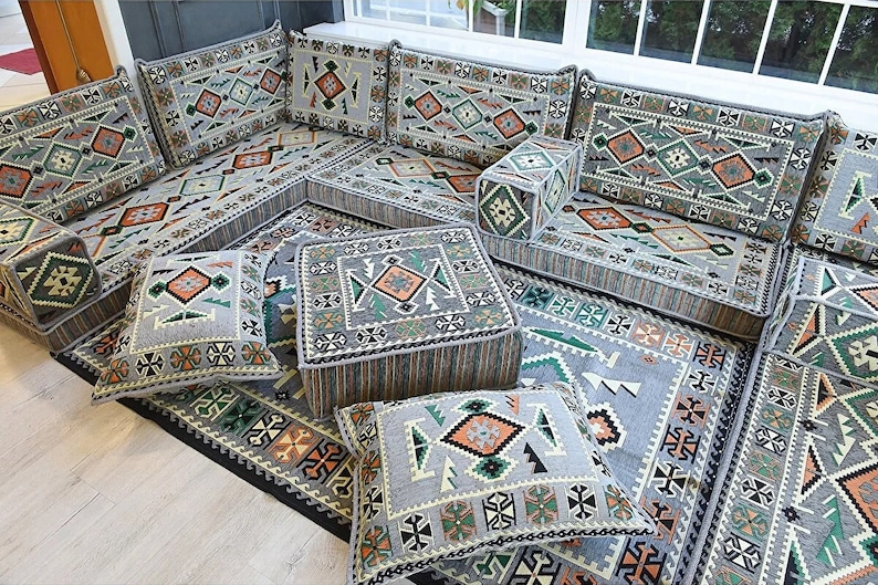 Floor Sofa, Sectional sofa, Floor Cushion Daybed, Arabic Sofa, Unique Cushion, Kilim Cushion, Floor Couch, Reading Nook image 2