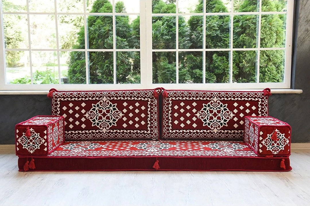 Traditional Arabic Floor Sofa, Sectional Sofa, Floor Cushion Daybed