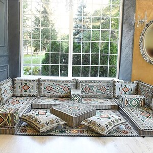 Floor Sofa, Sectional sofa, Floor Cushion Daybed, Arabic Sofa, Unique Cushion, Kilim Cushion, Floor Couch, Reading Nook image 1