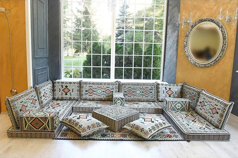 Floor Sofa, Sectional sofa, Floor Cushion Daybed, Arabic Sofa, Unique Cushion, Kilim Cushion, Floor Couch, Reading Nook image 1