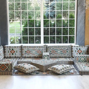 Floor Sofa, Sectional sofa, Floor Cushion Daybed, Arabic Sofa, Unique Cushion, Kilim Cushion, Floor Couch, Reading Nook image 4