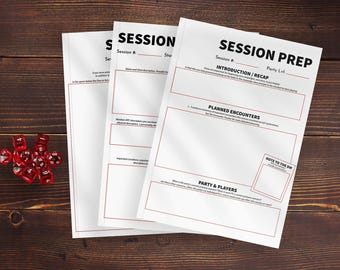 DnD Dungeon Master's Session Prep ll Printable or Fillable PDF (3 pages)