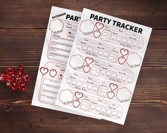 DnD Dungeon Master's Party Tracker ll Printable or Fillable PDF (2 pages)