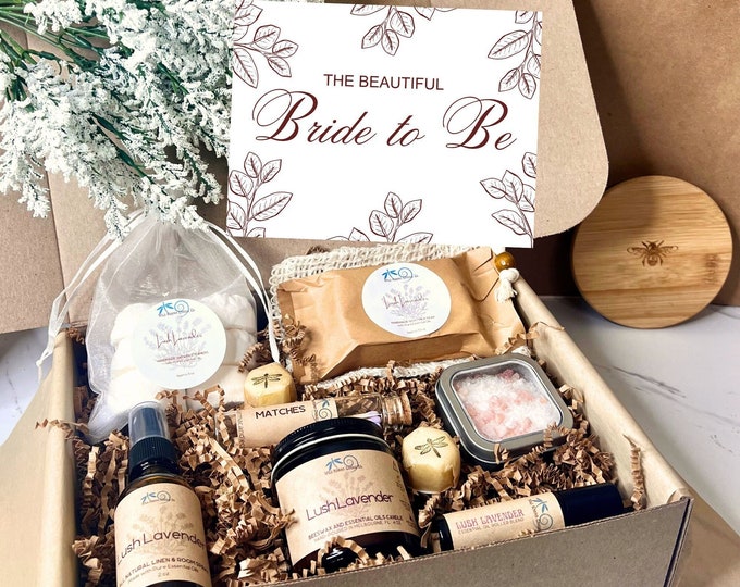 Bride To Be Candle Gift Set Engagement Gift Box Non-Toxic Spa Gift Set Beeswax Candle Gift Box Bridal Shower Gift Self Care for Bride To Be