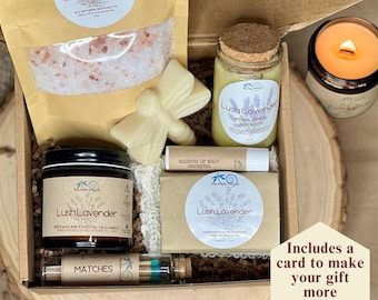 Lavender Spa Gift Box: Aromatherapy Self Care Set