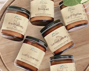 Beeswax Candle with Essential Oils and Wood Wick, Natural Clean Burning Gift, Eco-Friendly Home Decor, Handmade Candle