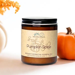 Fall Beeswax Candle with wood wick