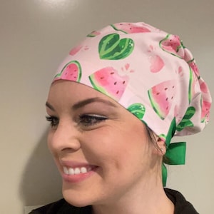 Watermelon Scrub Cap, CRNA, Operating Room, Summer, Anesthesiologist, Anesthesia, ICU, Surgeon, OR Nurse, Scrub Tech, Surgical Nurse