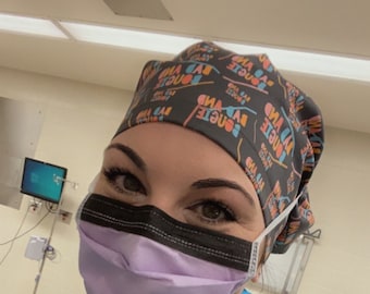 Bad and Bougie Scrub Cap: Cotton Surgical Hat, Adjustable Fit