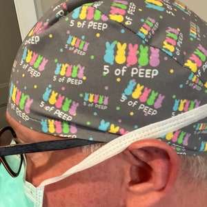 5 of PEEP Scrub Cap, Surgical Scrub Hat, Anesthesia Humor, CRNA, Nurse Anesthesia, Anesthetist, Quick Ship