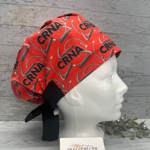 CRNA Scrub Cap, Certified Registered Nurse Scrub Hat, Surgical Scrub Hat, Anesthesia, Nurse Anesthesia, Anesthetist, Anesthesiologist