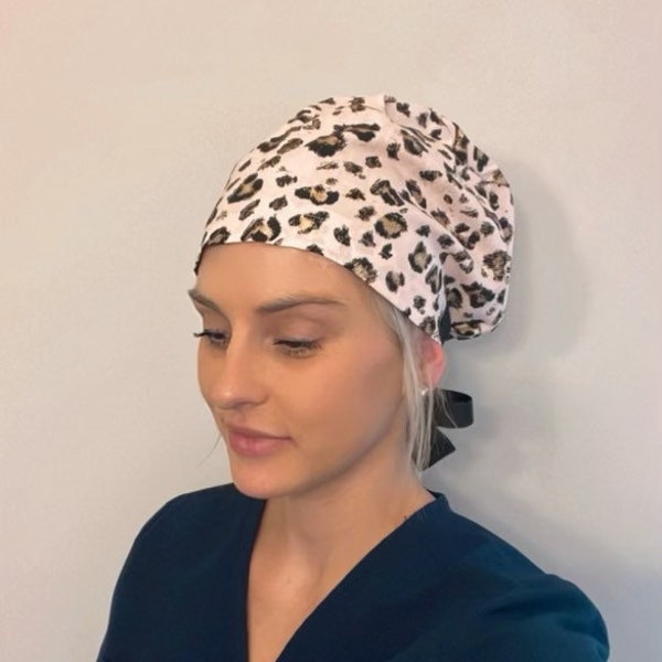 Pink Leopard Scrub Cap, Scrub Hat, Surgical Scrub Hat, Surgery Cap, Pink Leopard Print, Cheetah, OR, Operating Room, Nurse, Doctor