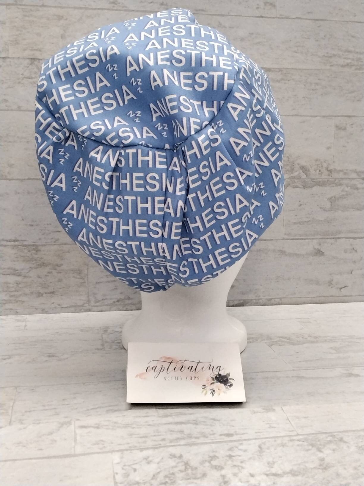 Blue Anesthesia Euro Scrub Cap Anaesthesia OR Anesthetist Etsy