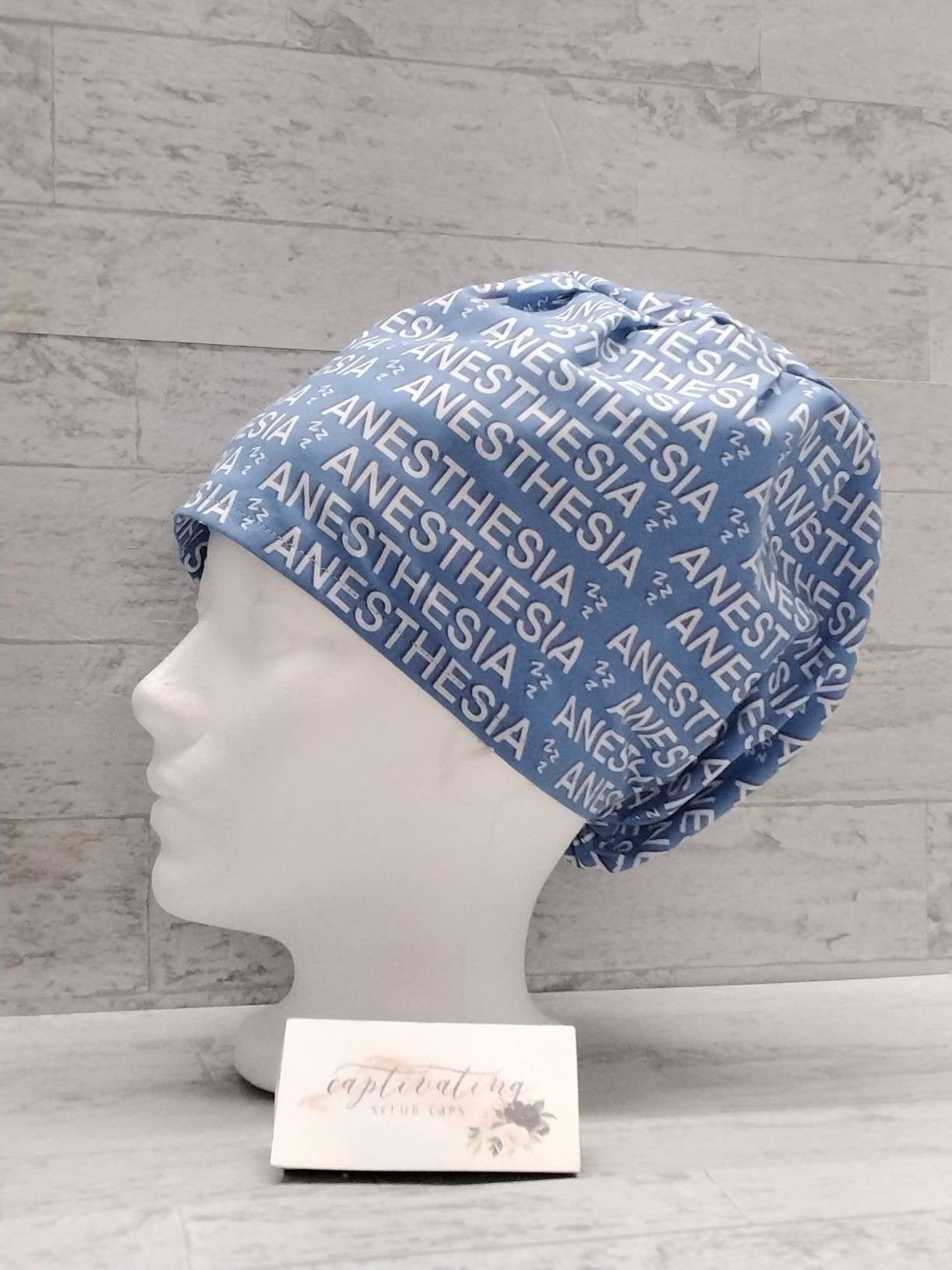 Blue Anesthesia Euro Scrub Cap Anaesthesia OR Anesthetist Etsy