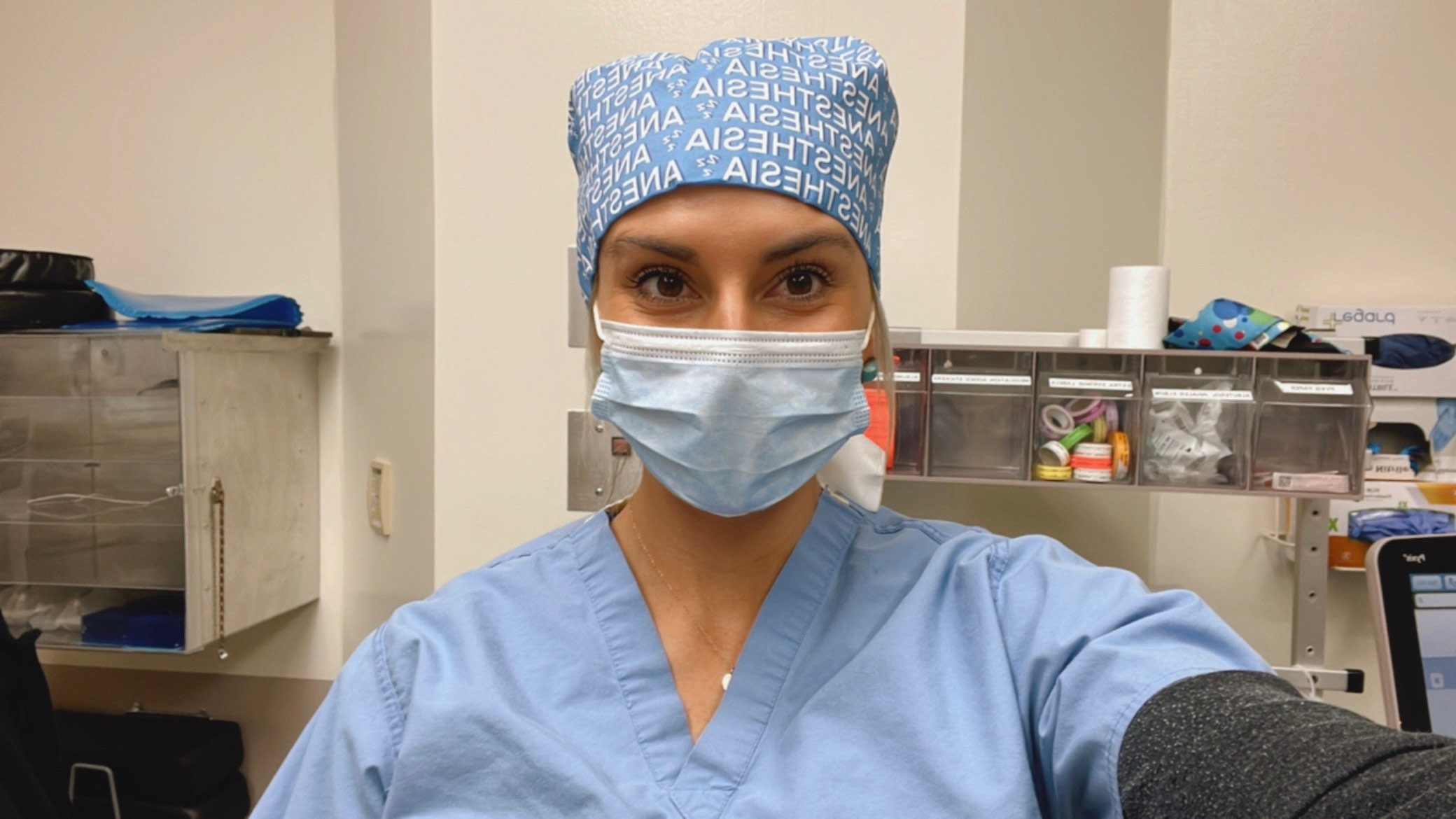 Blue Anesthesia Euro Scrub Cap Anaesthesia OR Anesthetist Etsy