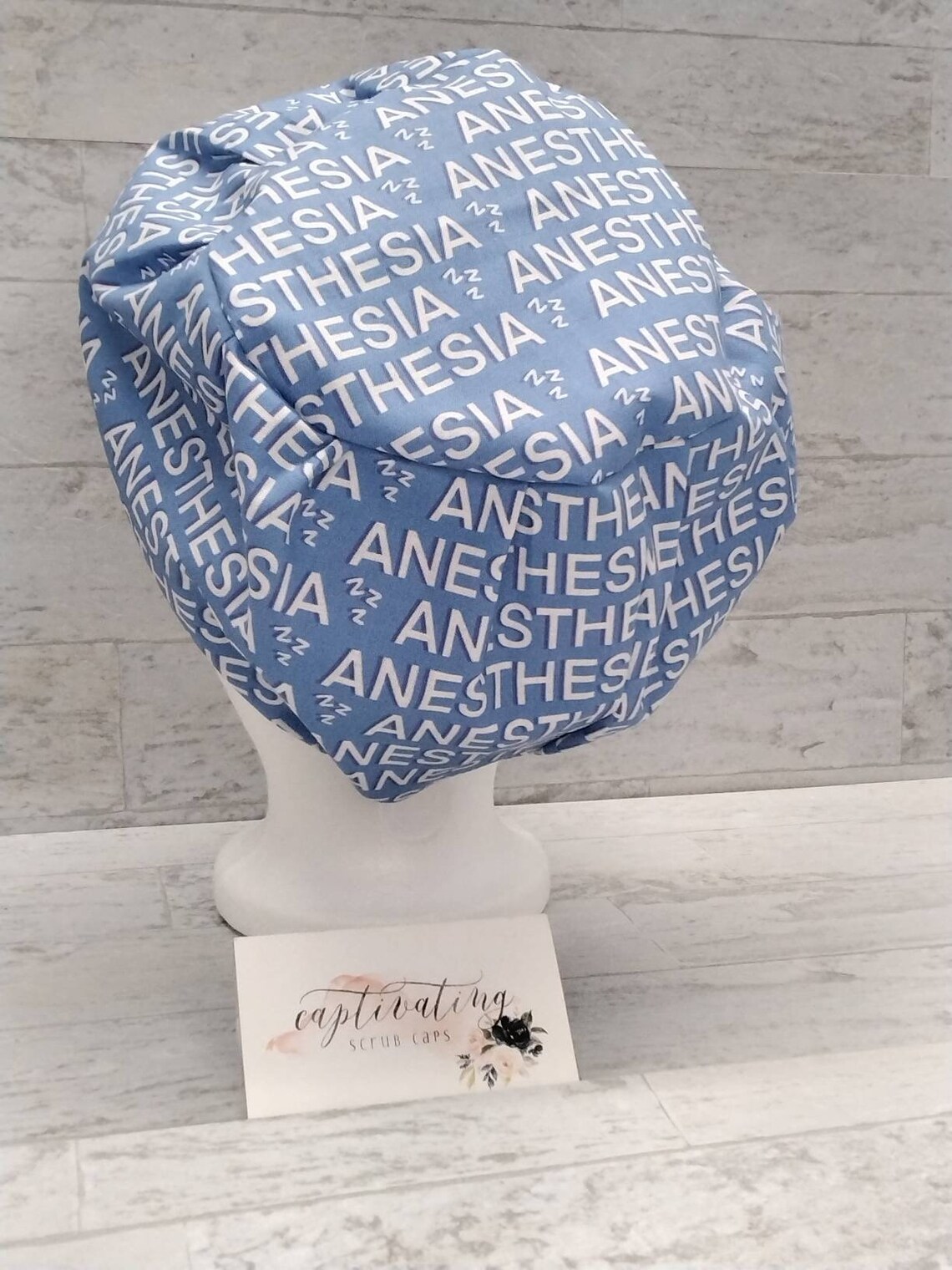 Blue Anesthesia Euro Scrub Cap Anaesthesia OR Anesthetist Etsy