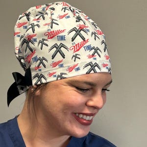 Miller Time Scrub Cap: Anesthesia Surgical Hat - 100% Cotton