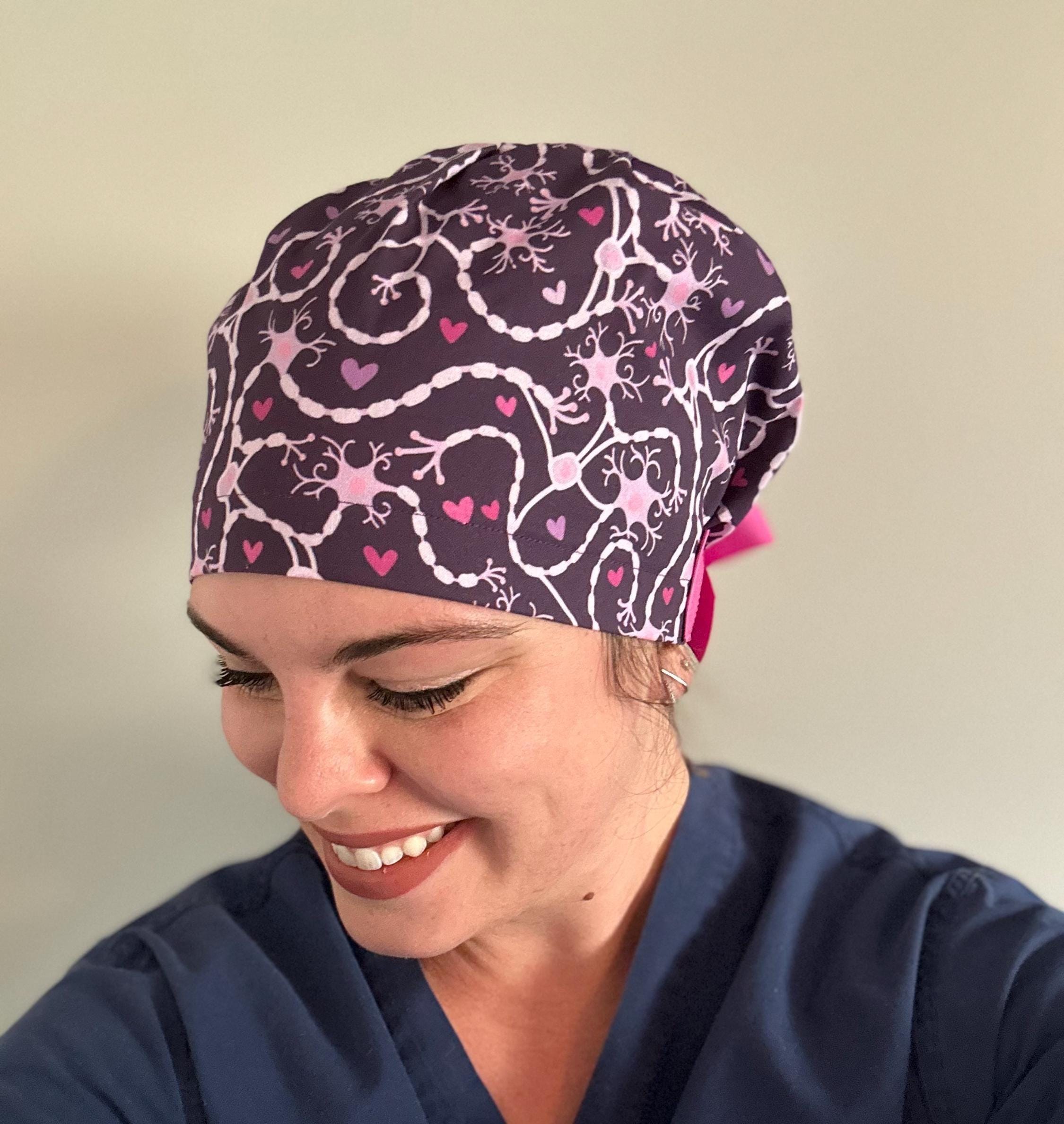 Neuron Cap Purple Neurons, Anesthesia Scrub Cap, CRNA, Anesthesiologist, Hearts - Etsy