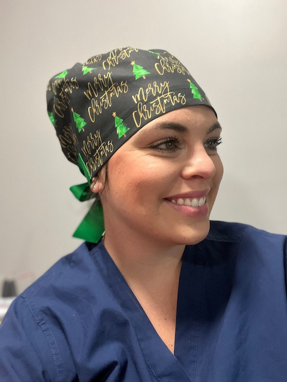 Merry Christmas Scrub Cap: Adjustable Surgical Hat, Doctor Nurse Gift