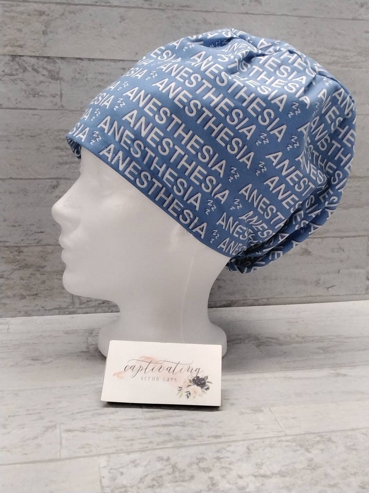 Blue Anesthesia Euro Scrub Cap Anaesthesia OR Anesthetist Etsy