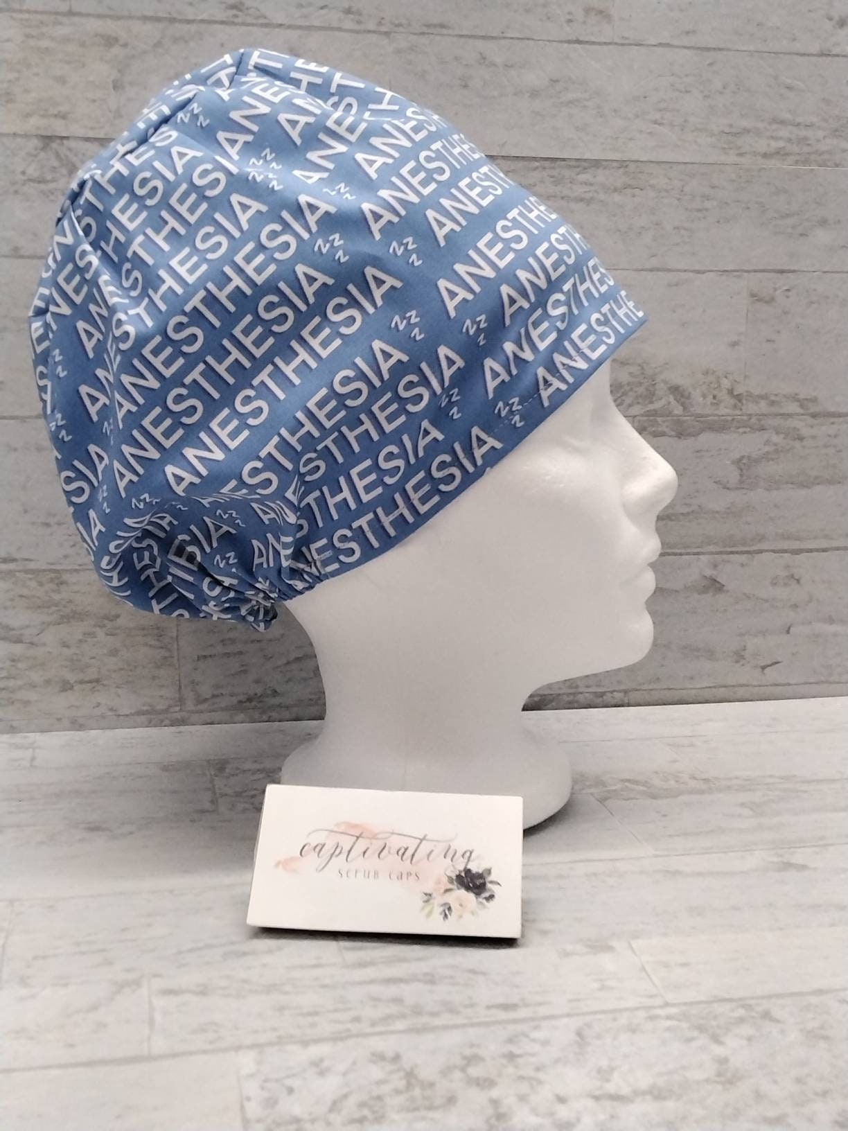 Blue Anesthesia Euro Scrub Cap Anaesthesia OR Anesthetist Etsy