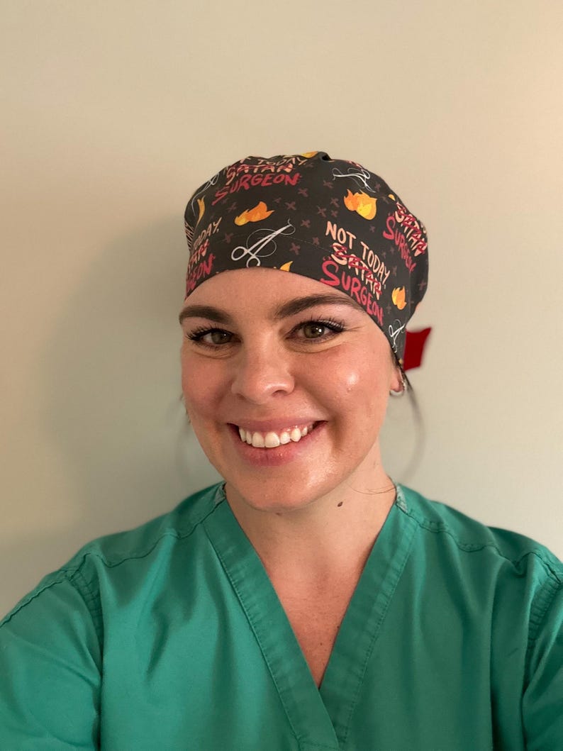 Not today surgeon, not today satan, Scrub Cap, Operating Room, CRNA, Anesthesiologist, Anesthesia, ICU, OR Nurse, Scrub Tech, Surgical Nurse image 9
