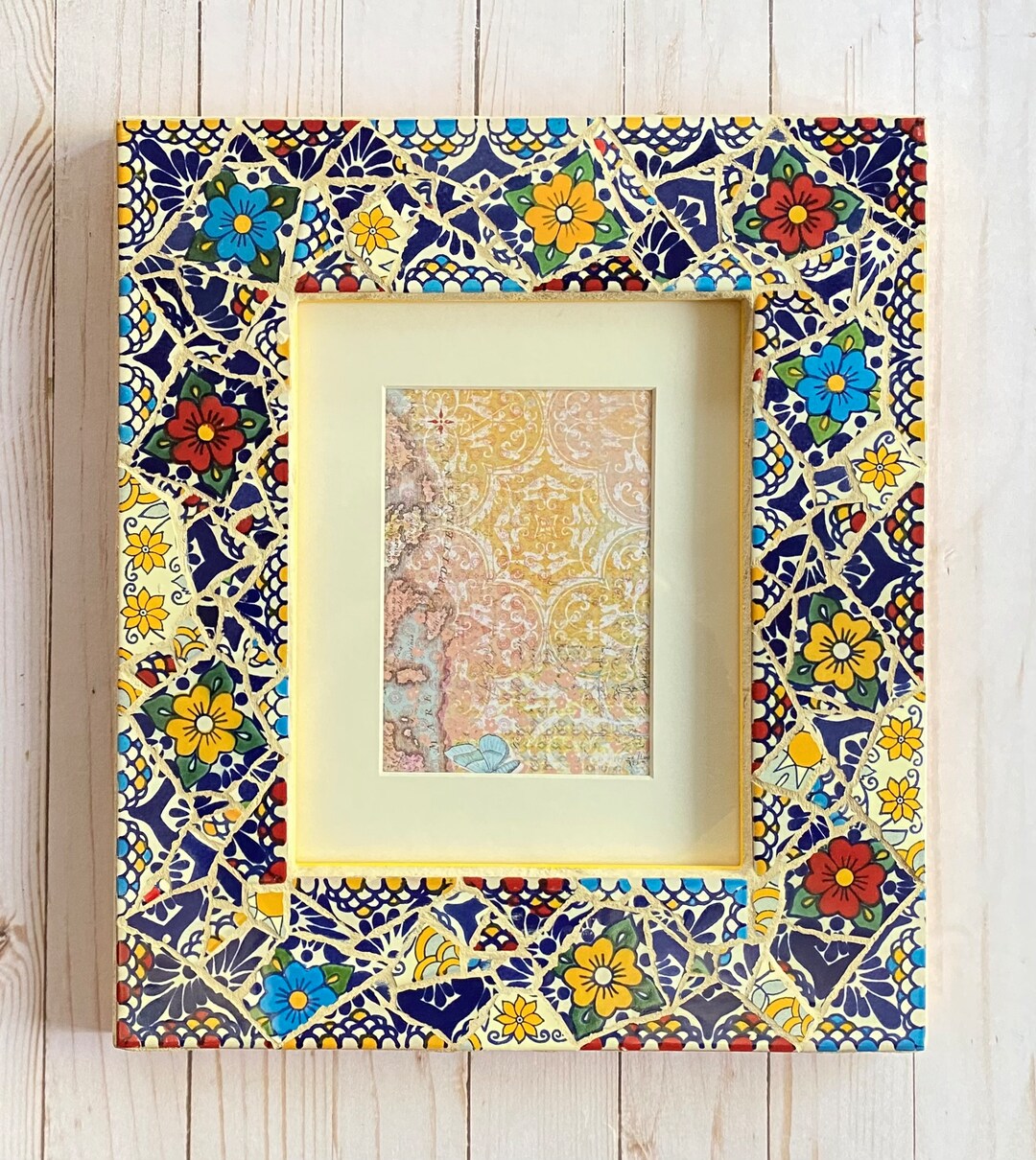 8x10 Talavera Mosaic Tile Picture Frame Wall Art Etsy