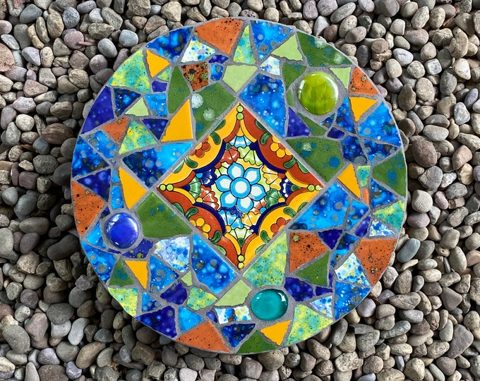 Talavera Mosaic Tile Stepping Stone Mosaic Art Stepping Etsy