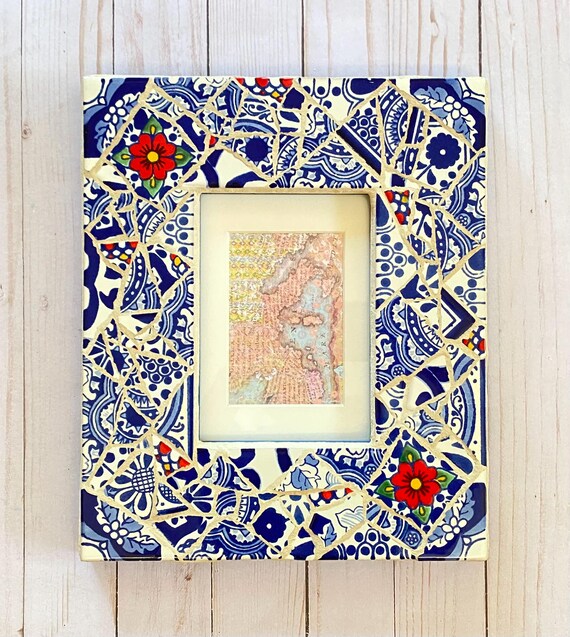 5x7 Talavera Mosaic Tile Picture Frame, Wall Art