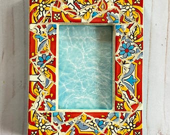 Handmade Talavera Mosaic Picture Frame, 4x6 Artistry