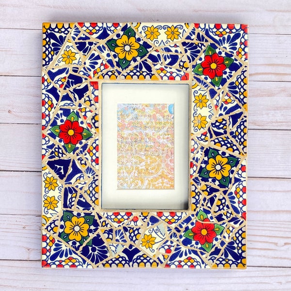 5x7 Talavera Mosaic Tile Picture Frame, Wall Art