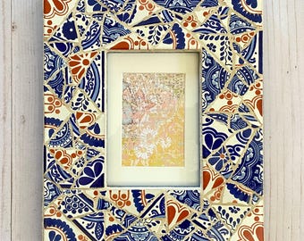 5x7 Talavera Mosaic Tile Picture Frame, Wall Art
