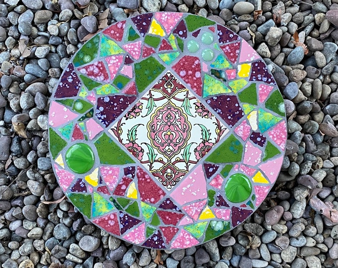 Talavera Mosaic Tile Stepping Stone, Garden Art, Yard Decoration Etsy