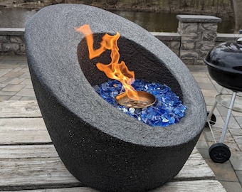 Modern Fire Pit -Tabletop Fireplace- Pool and Patio Decor- Ethanol Fire Pit - Gift