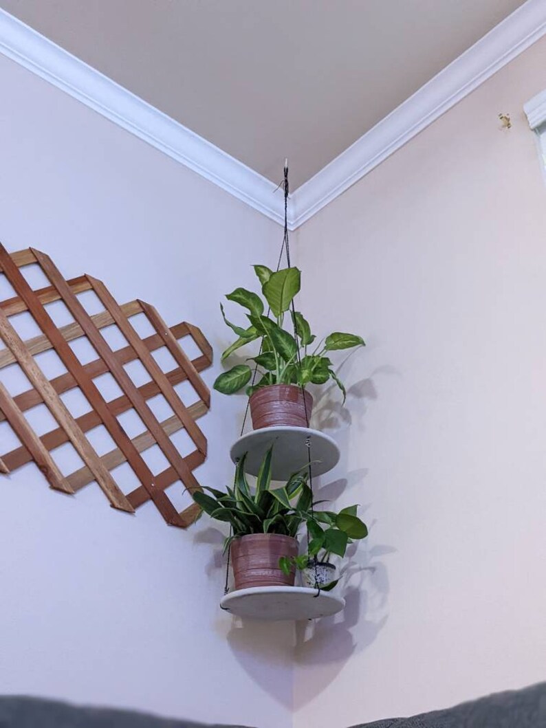 Concrete Hanging Shelf Macrame Plant Shelf Ceiling Shelf Etsy