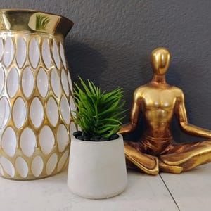 Pack of a Two Artificial Succulent in Concrete Pots - Plant Decor - Home Decor - Office Plants
