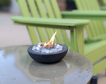 Concrete Fire Bowl – Fire Pit - Family Gift -  S'mores - Black