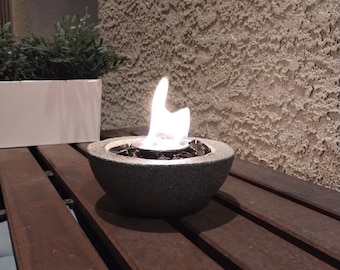 Fire Pit - Tabletop Fireplace - Wedding or Housewarming Gift - Personalized Gift - Dark Grey