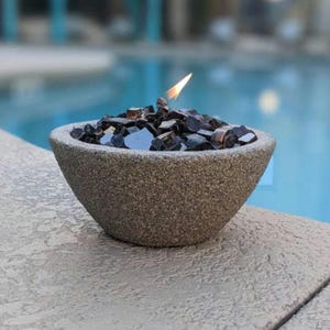 Tabletop Fire Pit,  Christmas Gift, Gift for Her, Smores, Tabletop Fire Bowl, Outdoor Decor, Housewarming Gift - Black