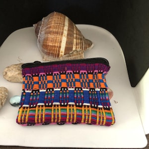 Handmade Mazatlan, Mexico Change or makeup bag, Bohemian Style, 4 x 3 With A Zipper, Made in Mazatlan Mexico