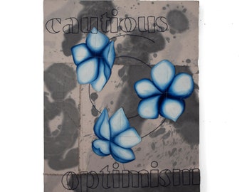 Blue Floral Embroidery Painting, Flower Painting