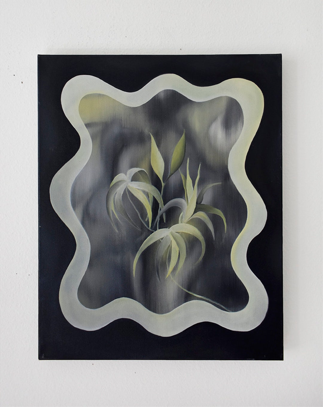 Green Flower Painting Oil Painting Nature Painting Flower Etsy