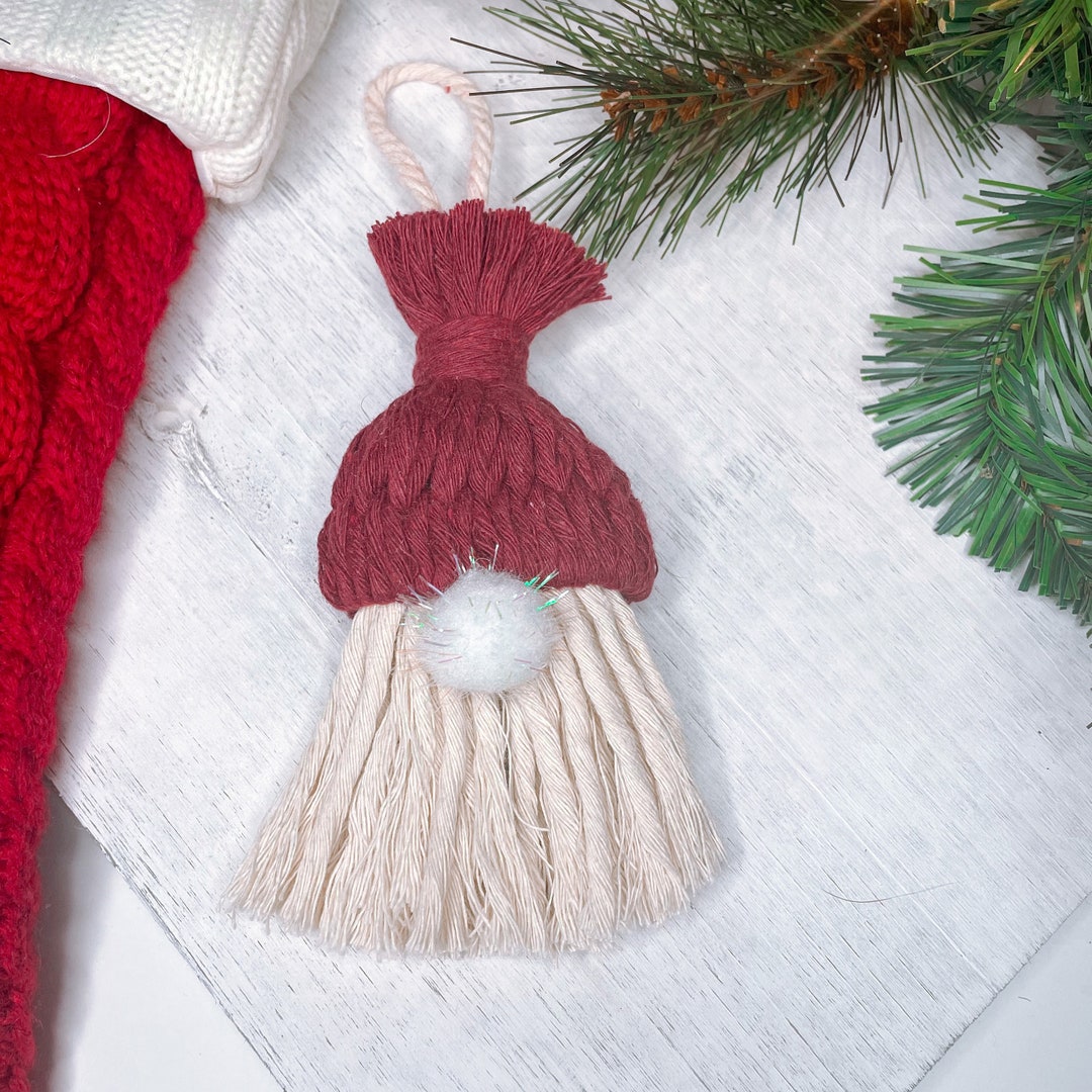 Macrame Gnome Macrame Ornament Gnome Ornament Holiday Decoration Tree