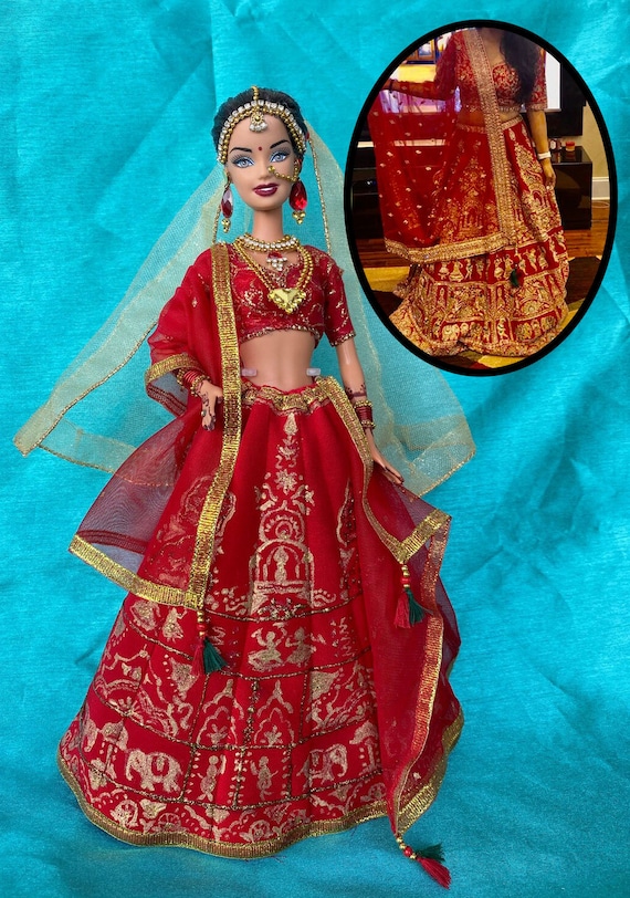 Custom Indian Wedding Dolls Made to Match Picture Customizable Outfit PRICE is a DEPOSIT ONLY Please Read Description Before Ordering Etsy