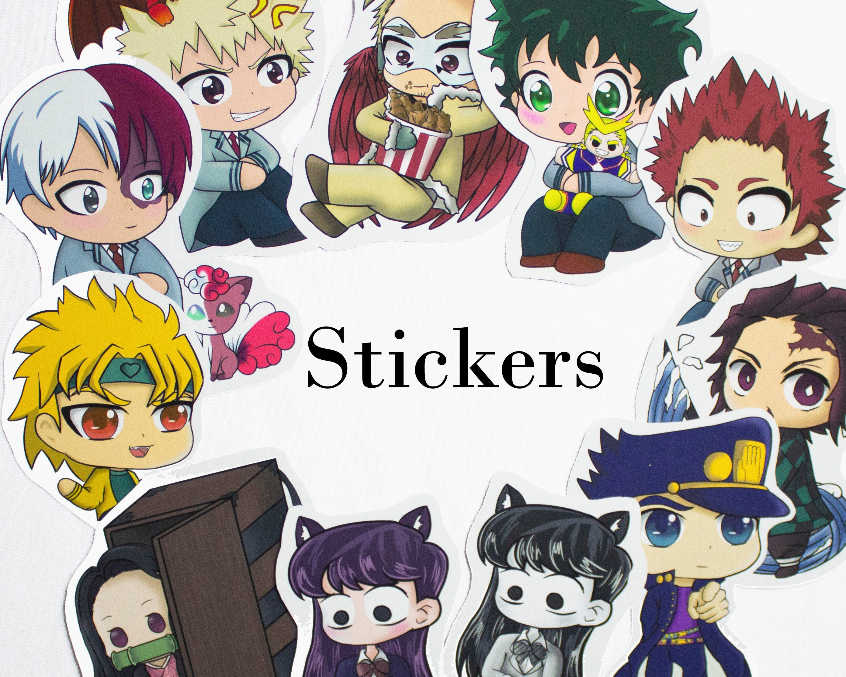 anime and manga stickers mha komi cant communicate etsy