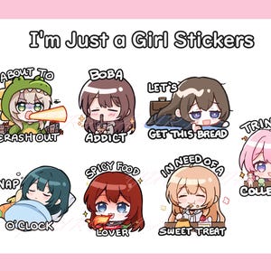 I&#39;m Just a Girl Sticker Set 3&quot; Vinyl Waterproof